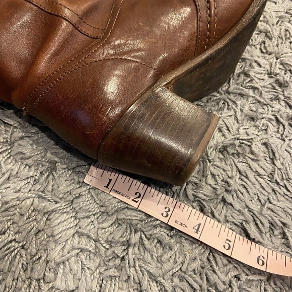 Frye Women's Chestnut Leather Heeled Boots - Picture 14 of 16